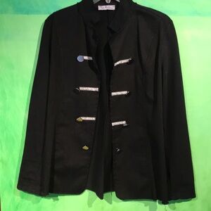 Gigi Moda Black Italian Military Jacket Blazer